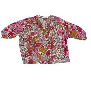Impeccable Pig Small Floral Boho Flowy Top Coastal Brunch Party